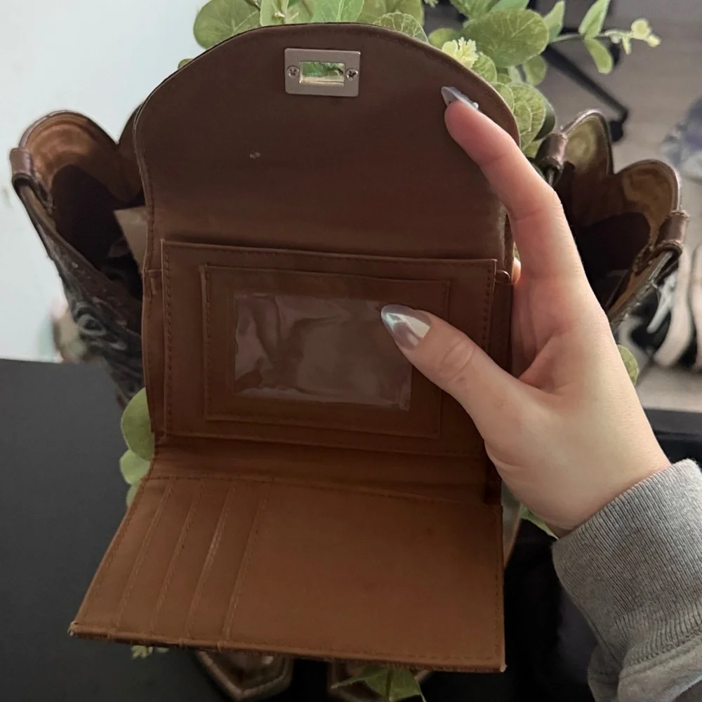 Brown Snakeskin-Pattern Wallet